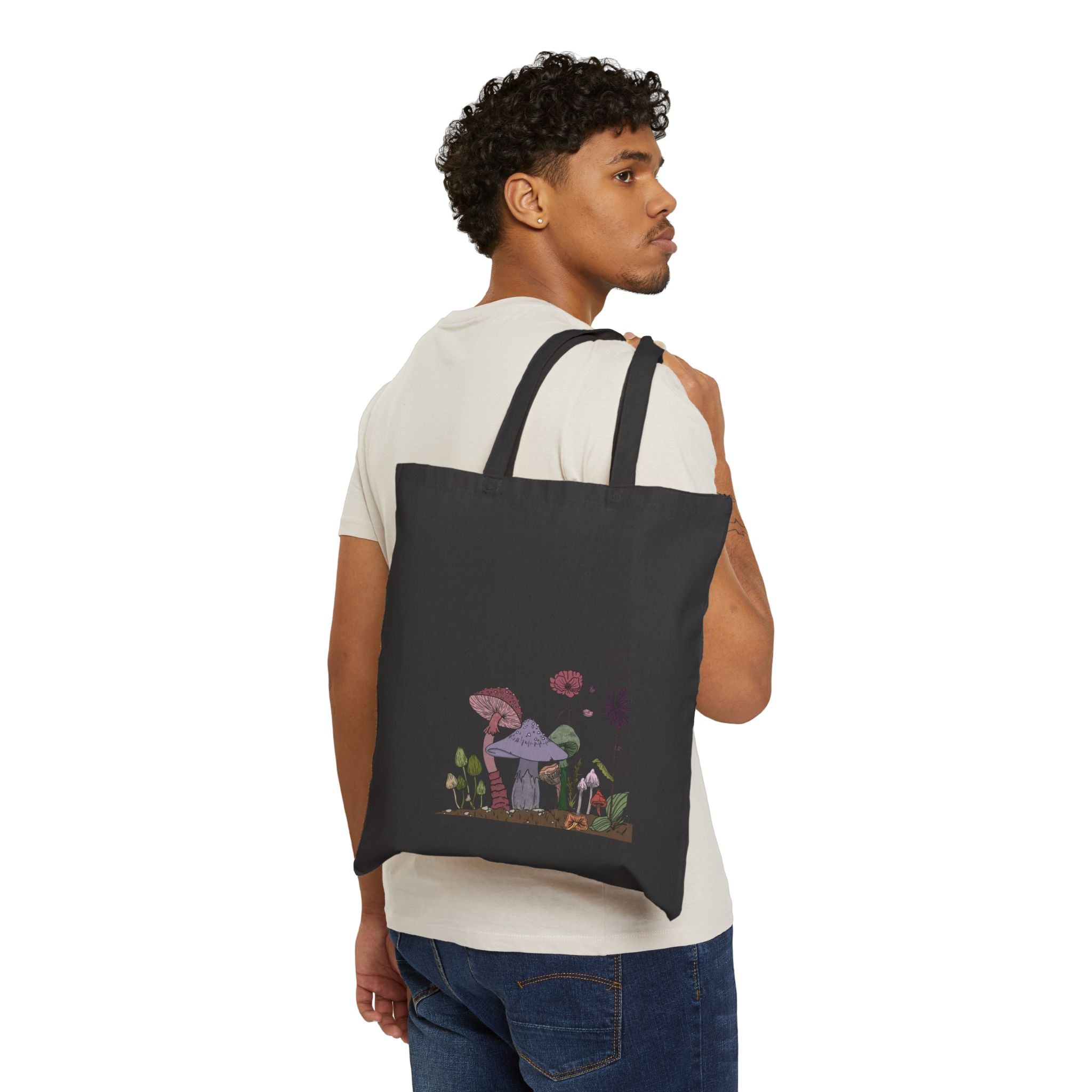Tote Bag — Whimsical Mushroom & Wildflower Canvas Tote