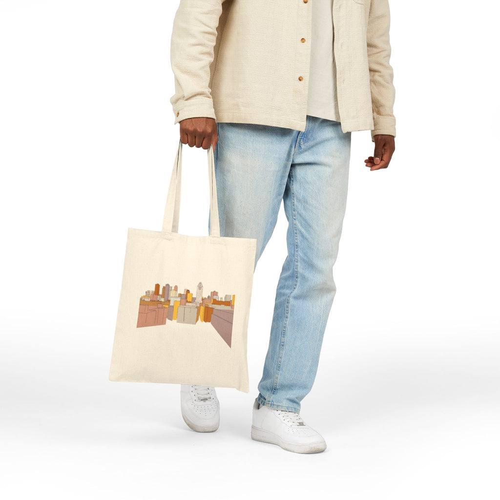 City Rooftops Canvas Tote Bag — Minimal Skyline Eco Market Tote