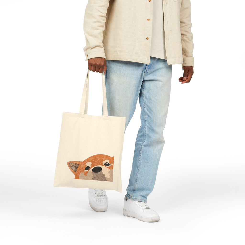 Peekaboo Fox Tote Bag | Canvas Shopper, Cute Woodland Animal Design