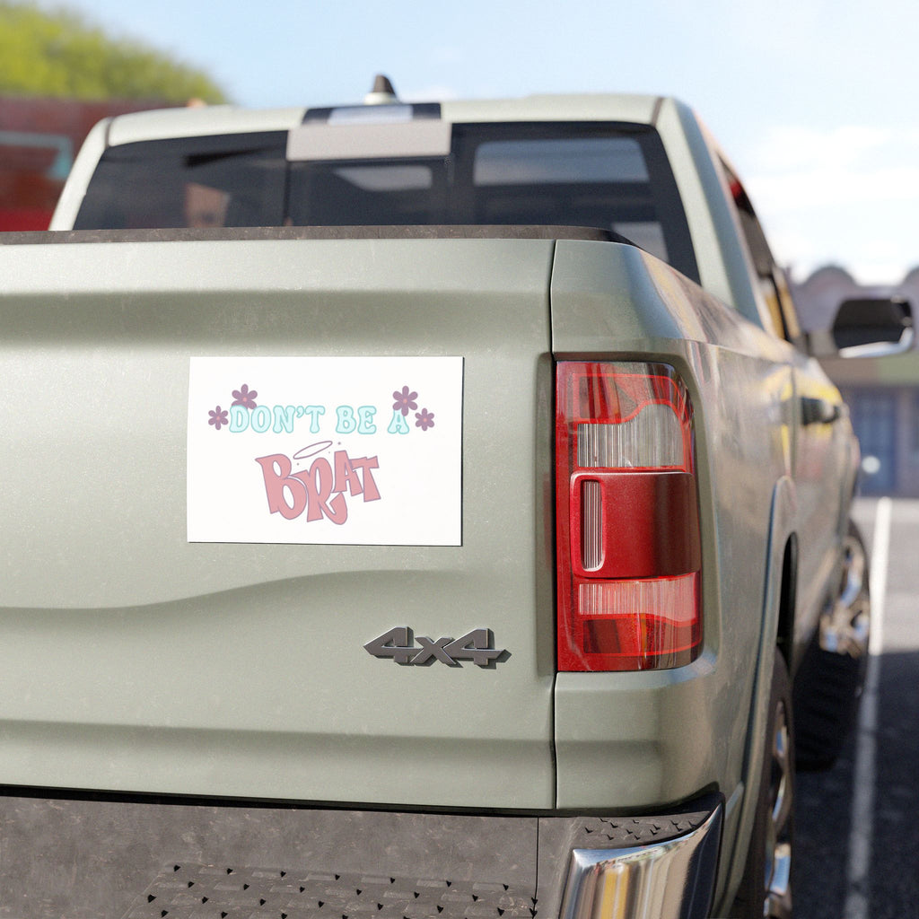 Don’t Be a Brat Car Magnet — Cute Pastel Floral Funny Sticker for Cars