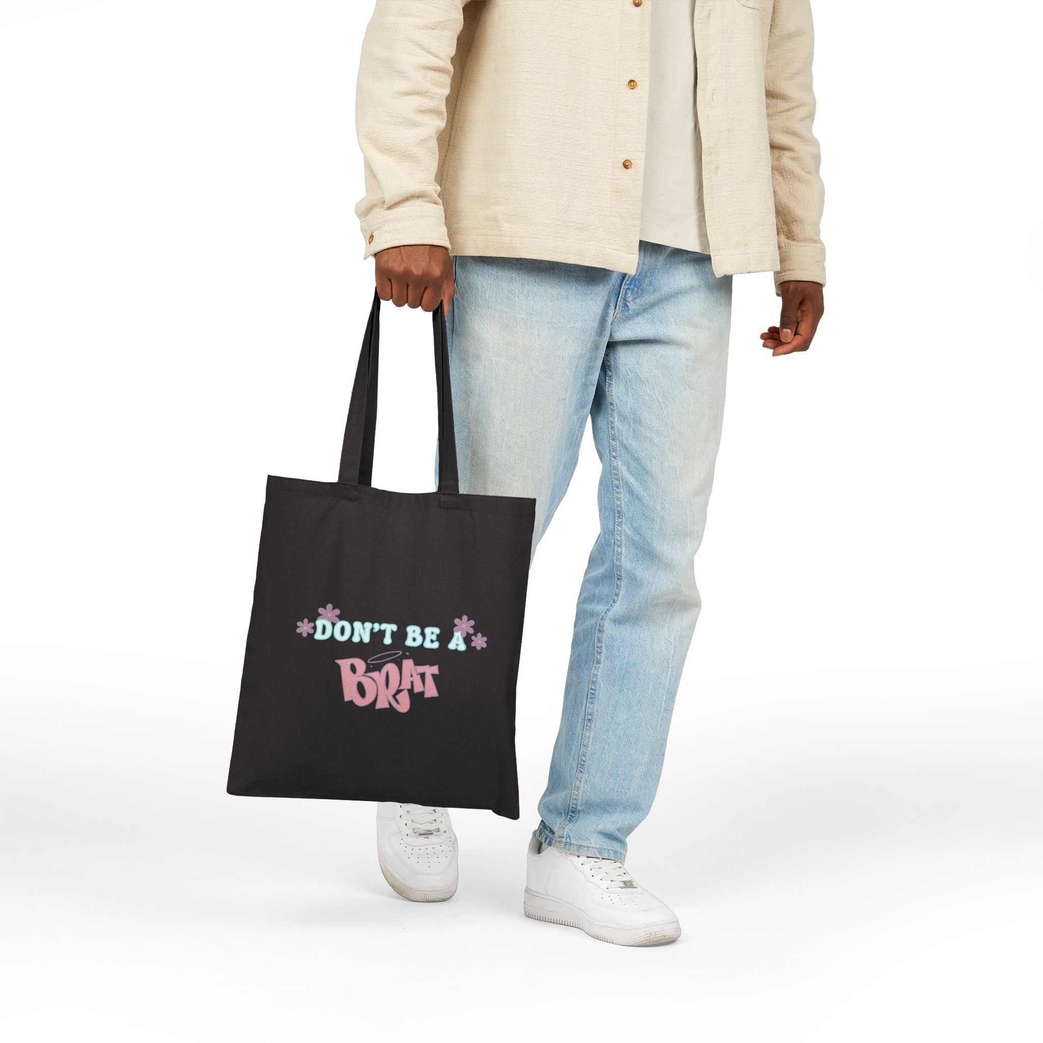 Tote Bag — Dont Be A Brat Floral Canvas Tote for Teens & Moms