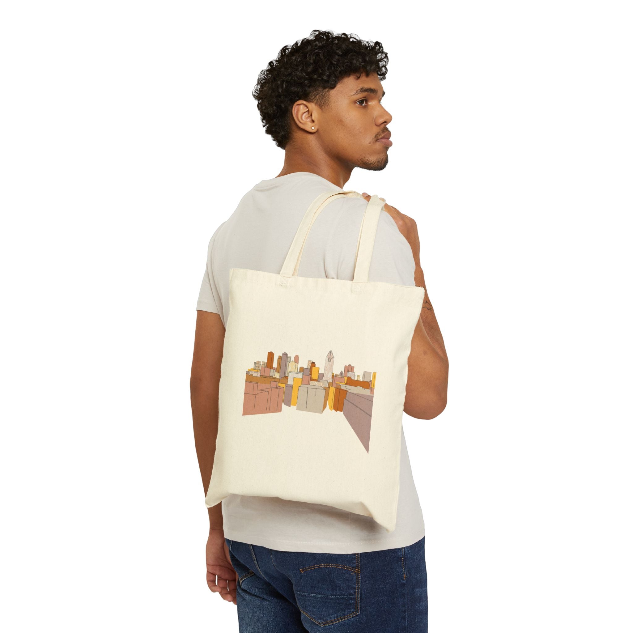 City Rooftops Canvas Tote Bag — Minimal Skyline Eco Market Tote