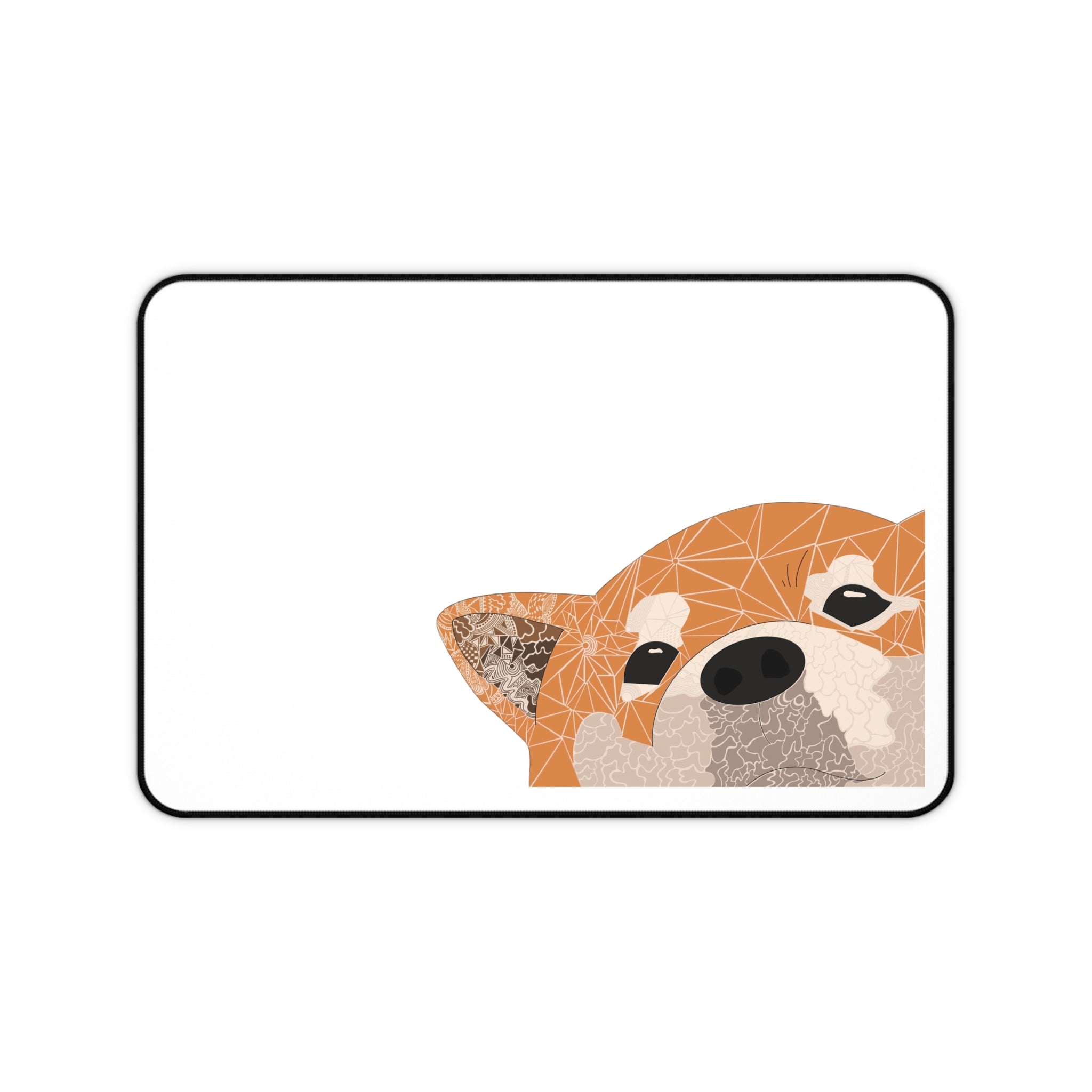 Geometric Shiba Inu Peek Desk Mat | Cute Dog Mousepad