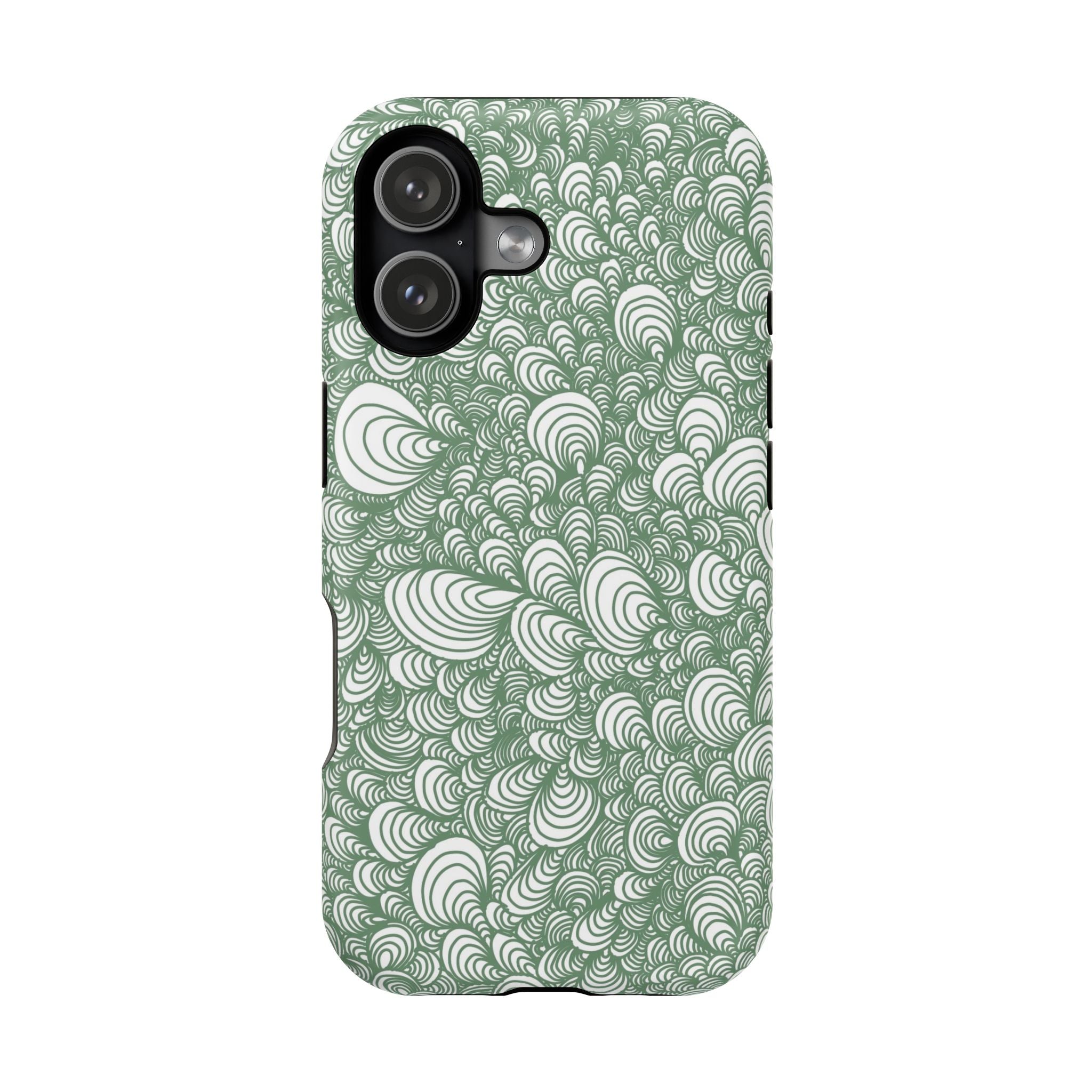 Green Swirl Abstract Pattern Phone Case | Magnetic Impact-Resistant