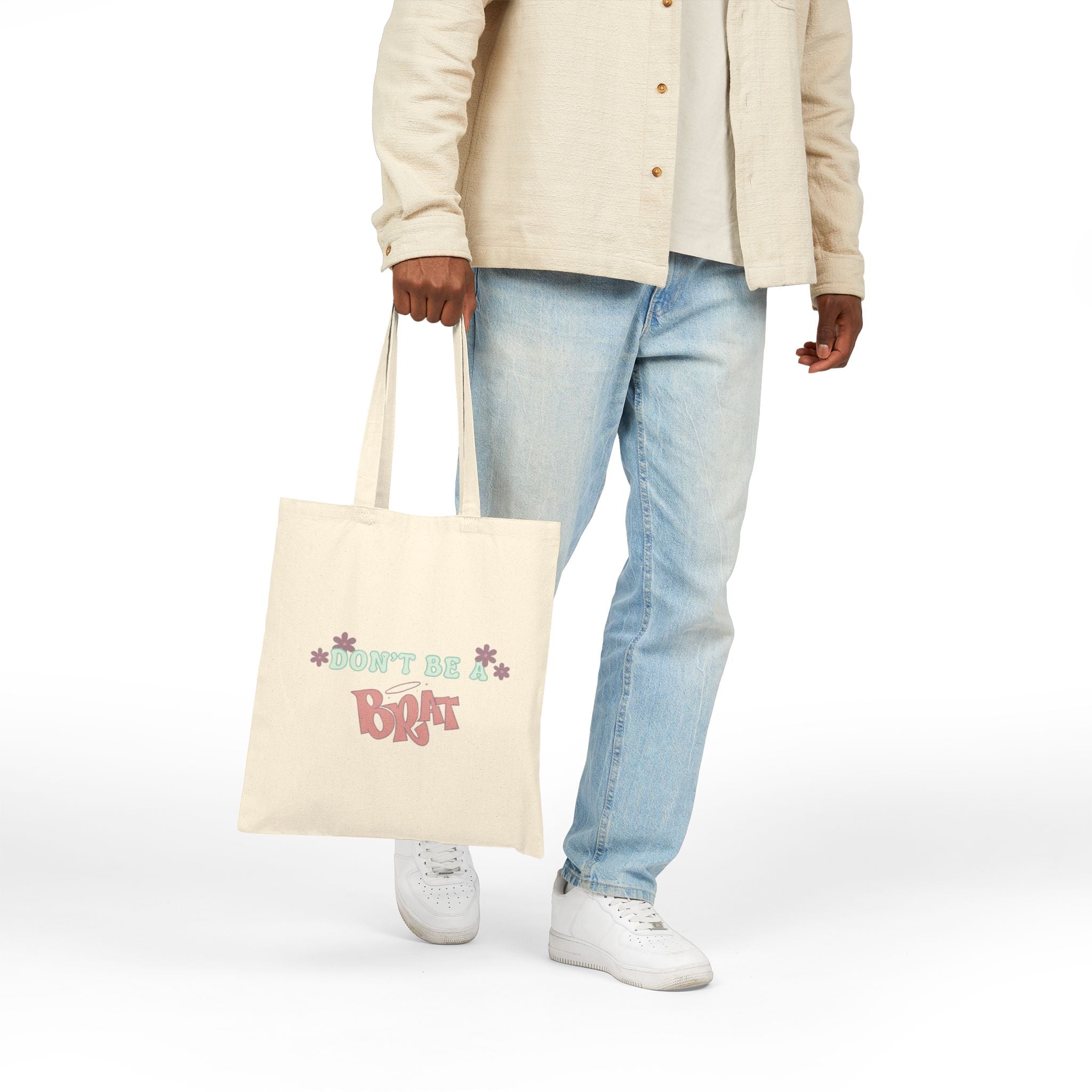 Tote Bag — Dont Be A Brat Floral Canvas Tote for Teens & Moms