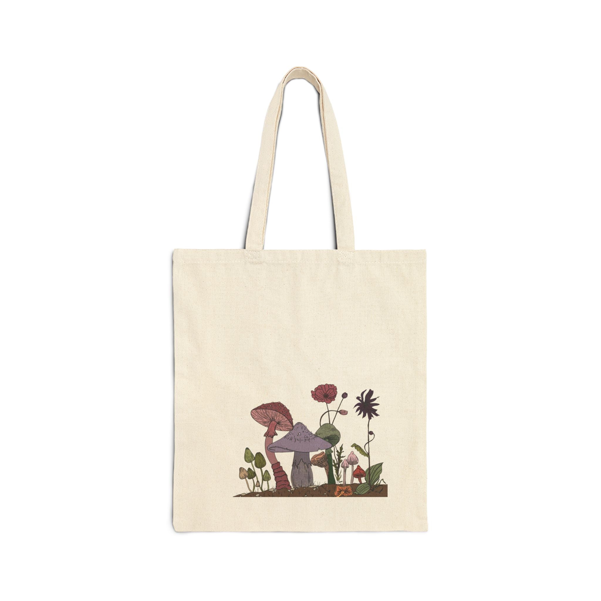 Tote Bag — Whimsical Mushroom & Wildflower Canvas Tote