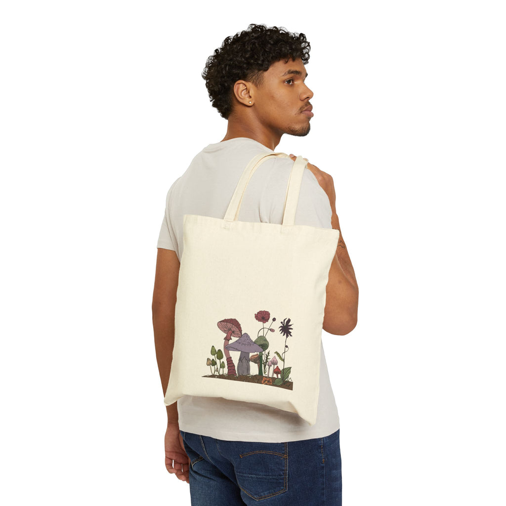 Tote Bag — Whimsical Mushroom & Wildflower Canvas Tote