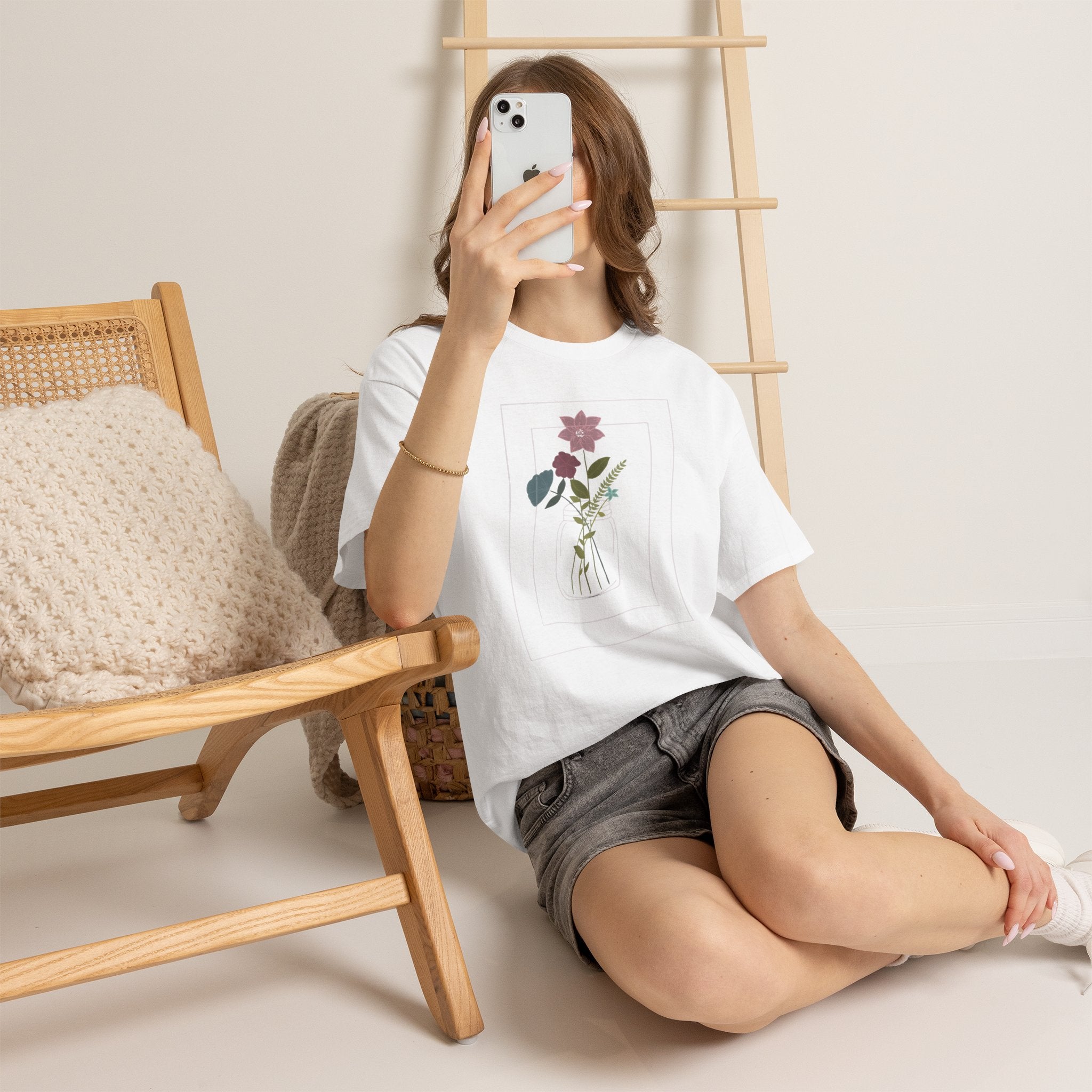Vintage Botanical Floral Bouquet Tee | Pressed Flower Illustration