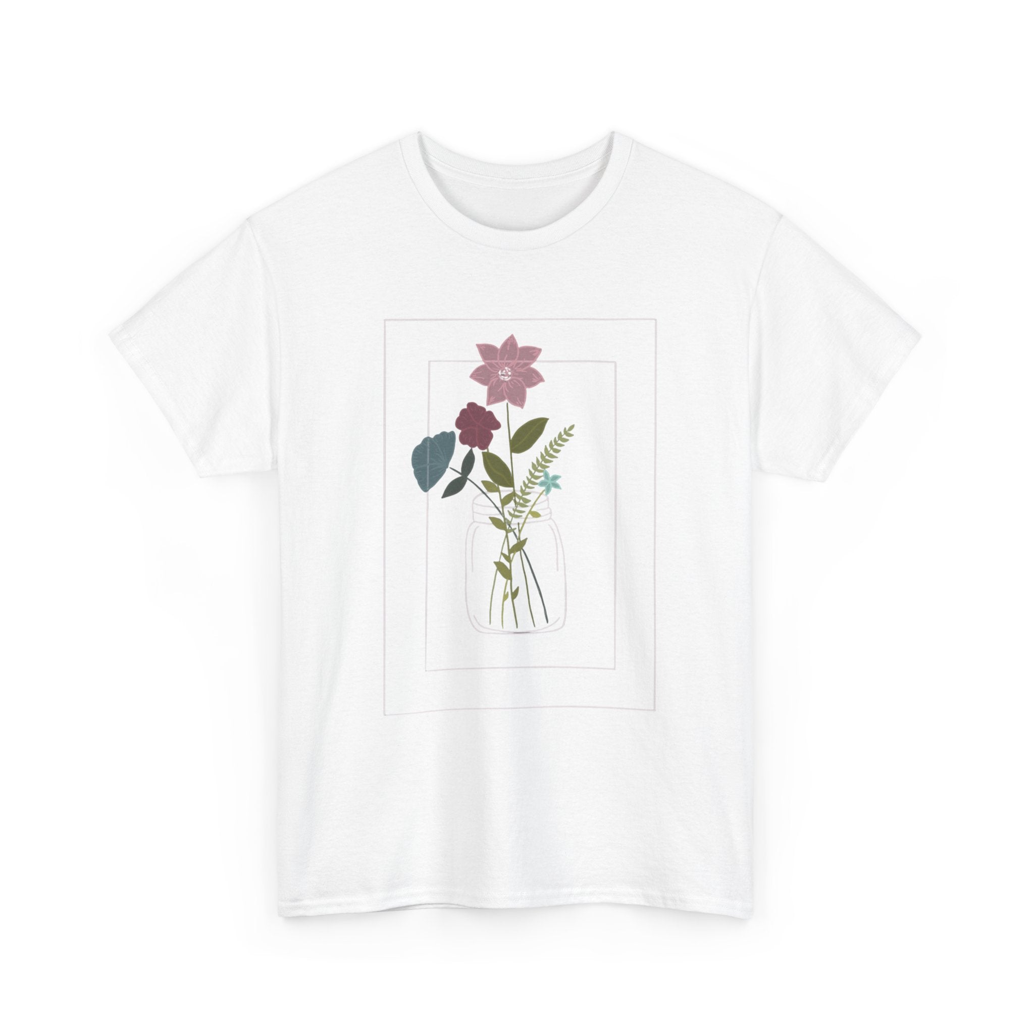 Vintage Botanical Floral Bouquet Tee | Pressed Flower Illustration