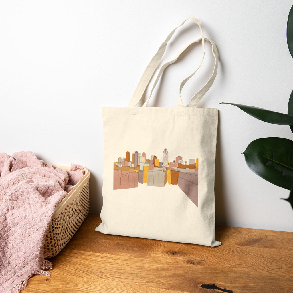 City Rooftops Canvas Tote Bag — Minimal Skyline Eco Market Tote