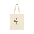Floral Vase Cotton Tote — Minimal Botanical Canvas Bag