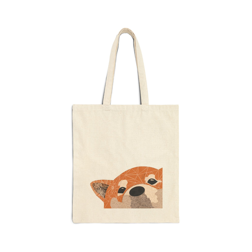 Peekaboo Fox Tote Bag | Canvas Shopper, Cute Woodland Animal Design