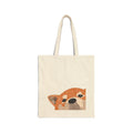 Peekaboo Fox Tote Bag | Canvas Shopper, Cute Woodland Animal Design
