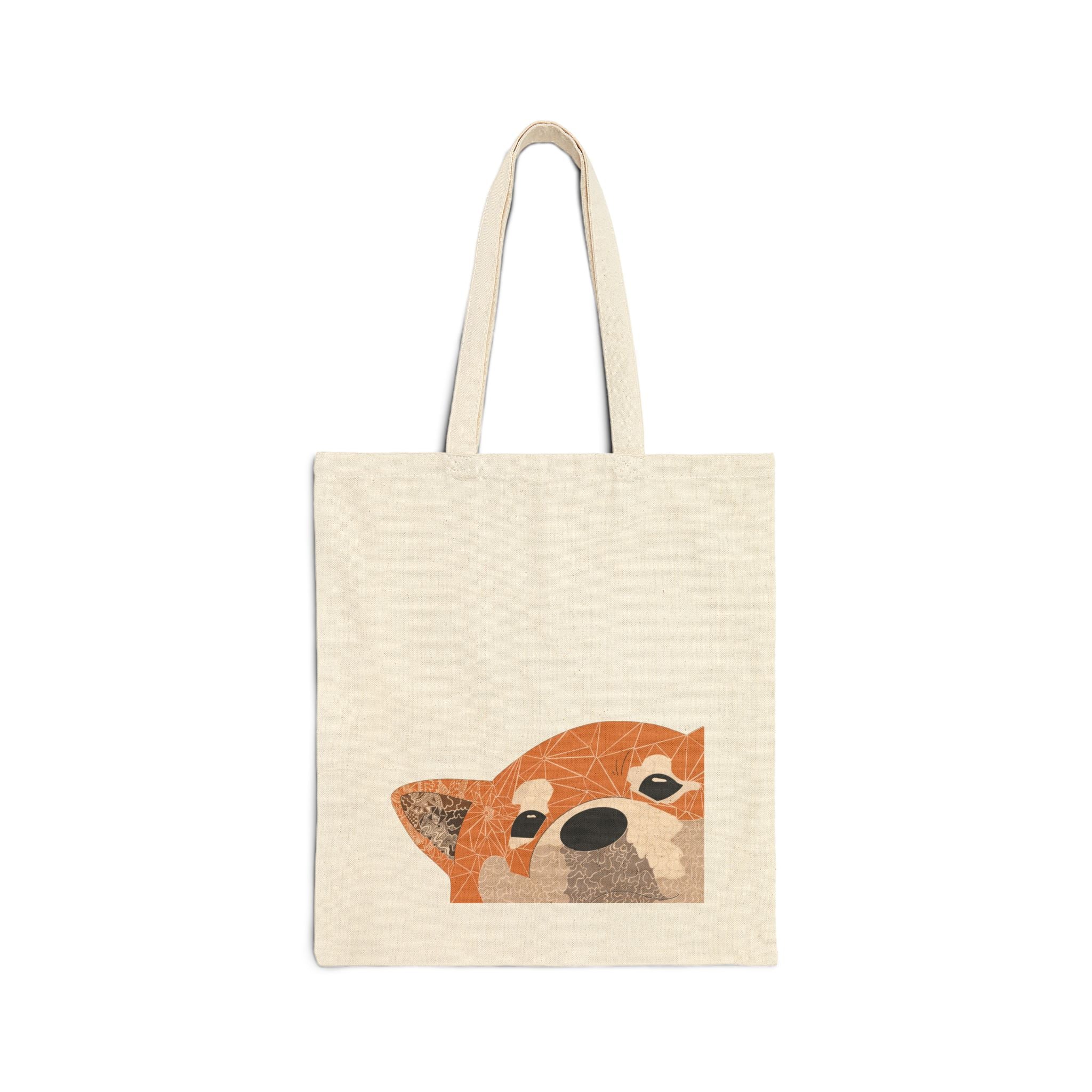 Peekaboo Fox Tote Bag | Canvas Shopper, Cute Woodland Animal Design