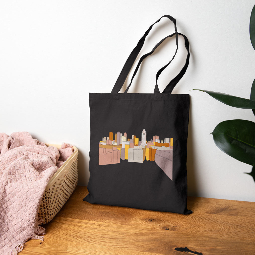 City Rooftops Canvas Tote Bag — Minimal Skyline Eco Market Tote