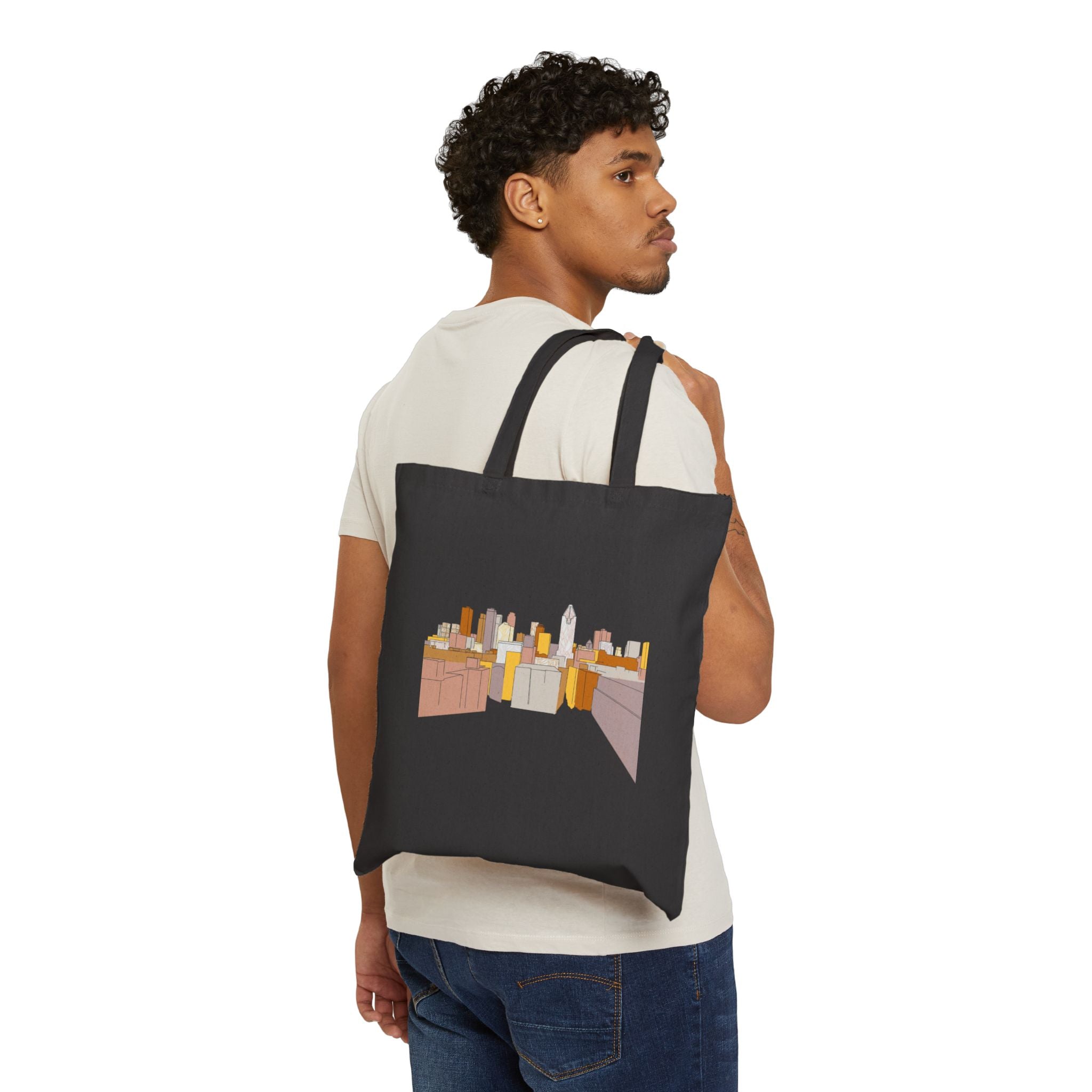 City Rooftops Canvas Tote Bag — Minimal Skyline Eco Market Tote