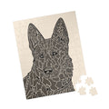 German Shepherd Line Art Puzzle | Dog Portrait Jigsaw 110-520 Pieces