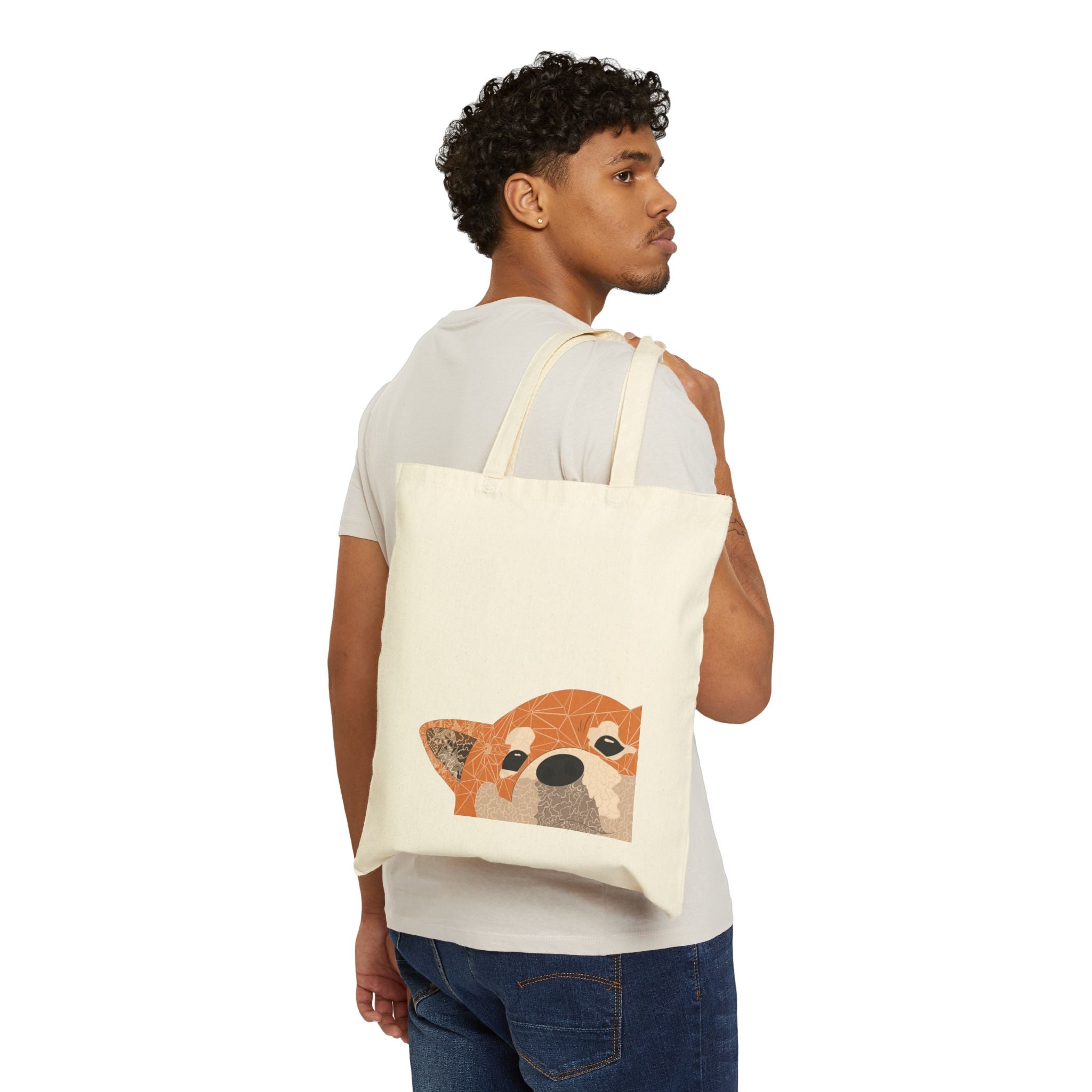 Peekaboo Fox Tote Bag | Canvas Shopper, Cute Woodland Animal Design