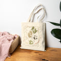 Canvas Tote Bag — Abstract Olive & Beige Face Art Eco Shopper
