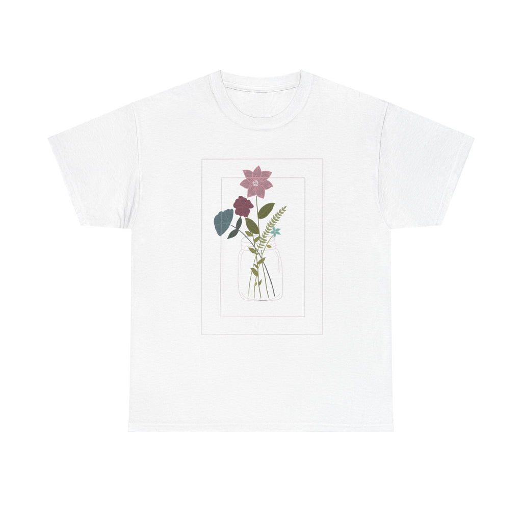 Vintage Botanical Floral Bouquet Tee | Pressed Flower Illustration