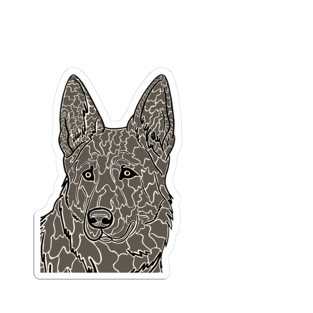 German Shepherd Line Art Sticker | Kiss-Cut Vinyl Dog Decal