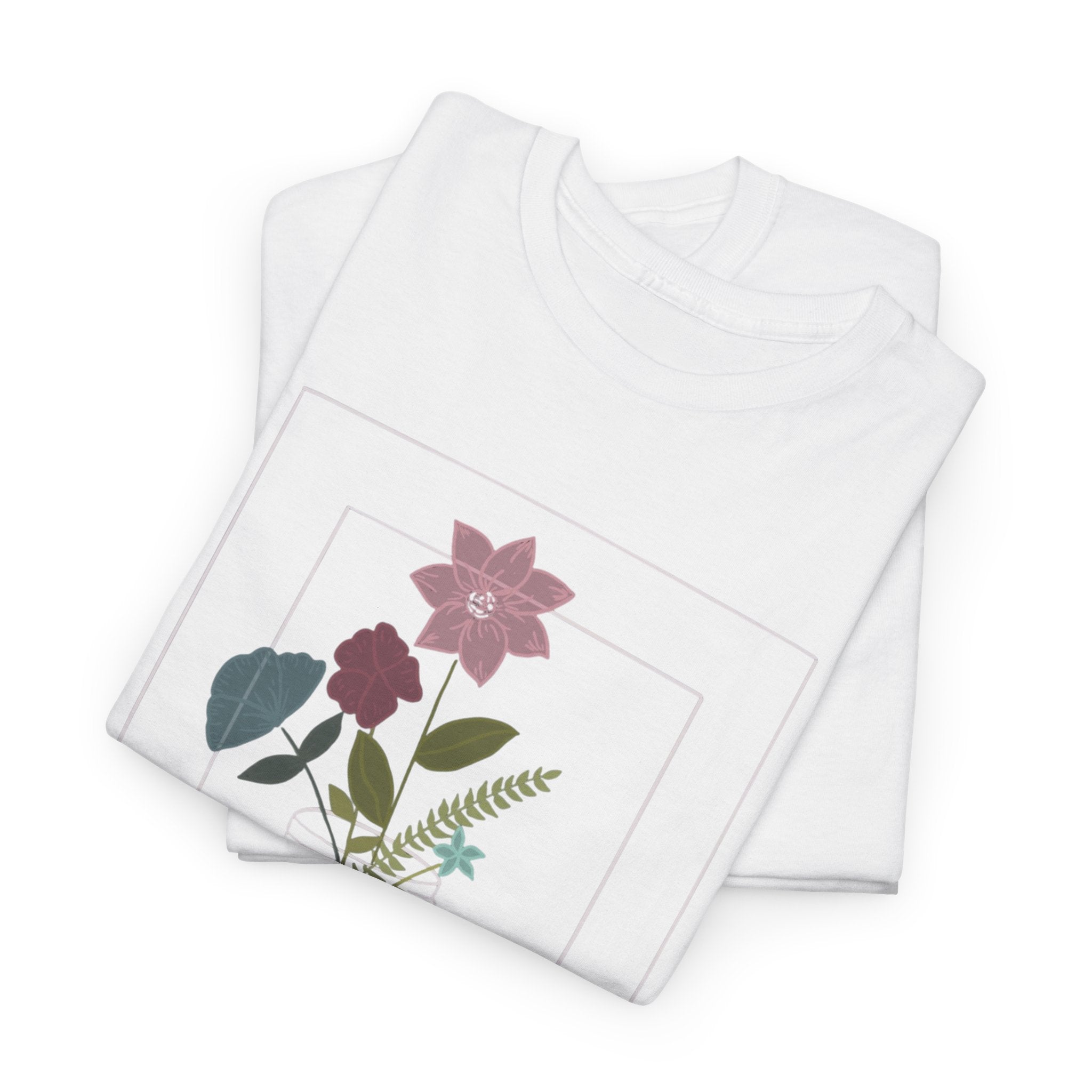 Vintage Botanical Floral Bouquet Tee | Pressed Flower Illustration